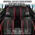 thumbnail image 3 of Coverado Leather Full Set Car Seat Cover, Universal Fit Automotive Seat Cover with Breathable Mesh for Car, SUV and Truck, Black & Red, 3 of 8