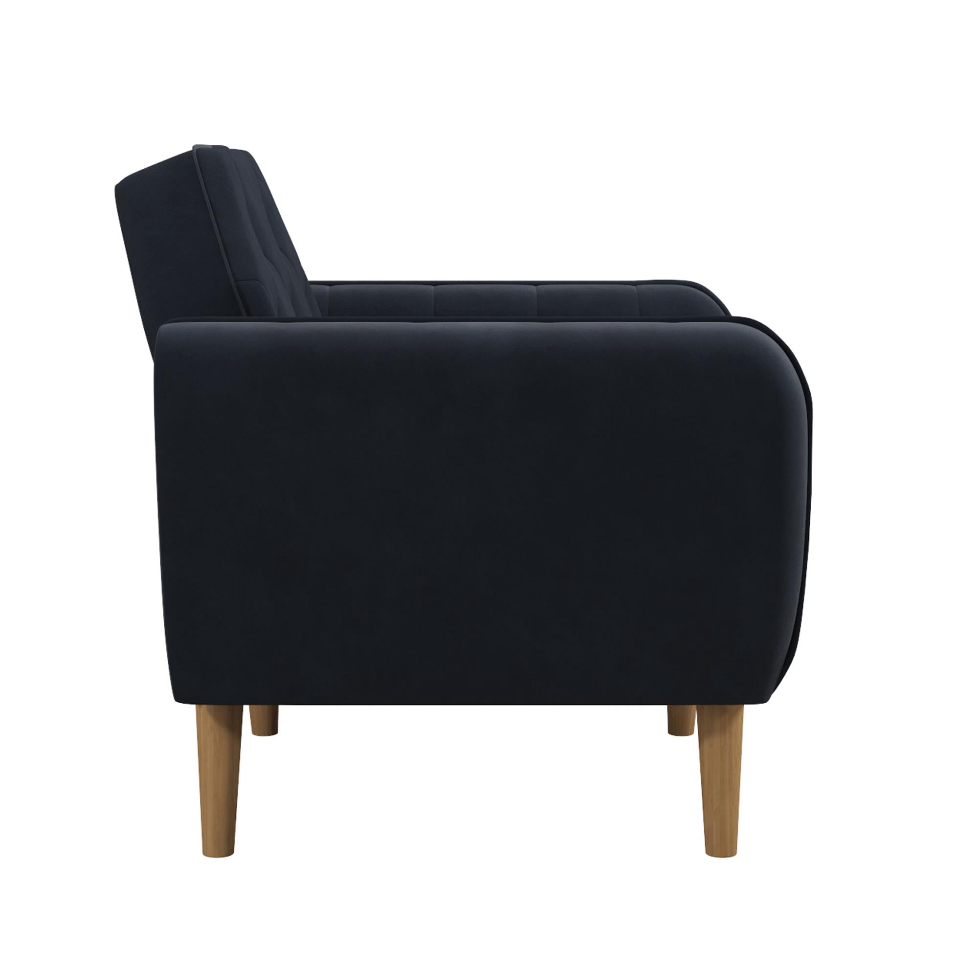 Novogratz Teresa Memory Foam Accent Chair, Living Room Furniture, Blue Velvet
