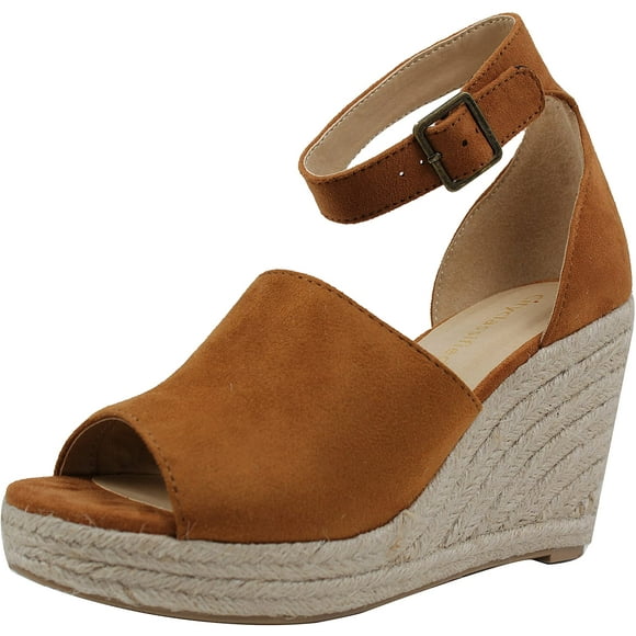 City Classified Womens Criss Cross Open Toe Strappy Sandal - Summer Espadrille Platforms - Faux Leather Cute Shoes