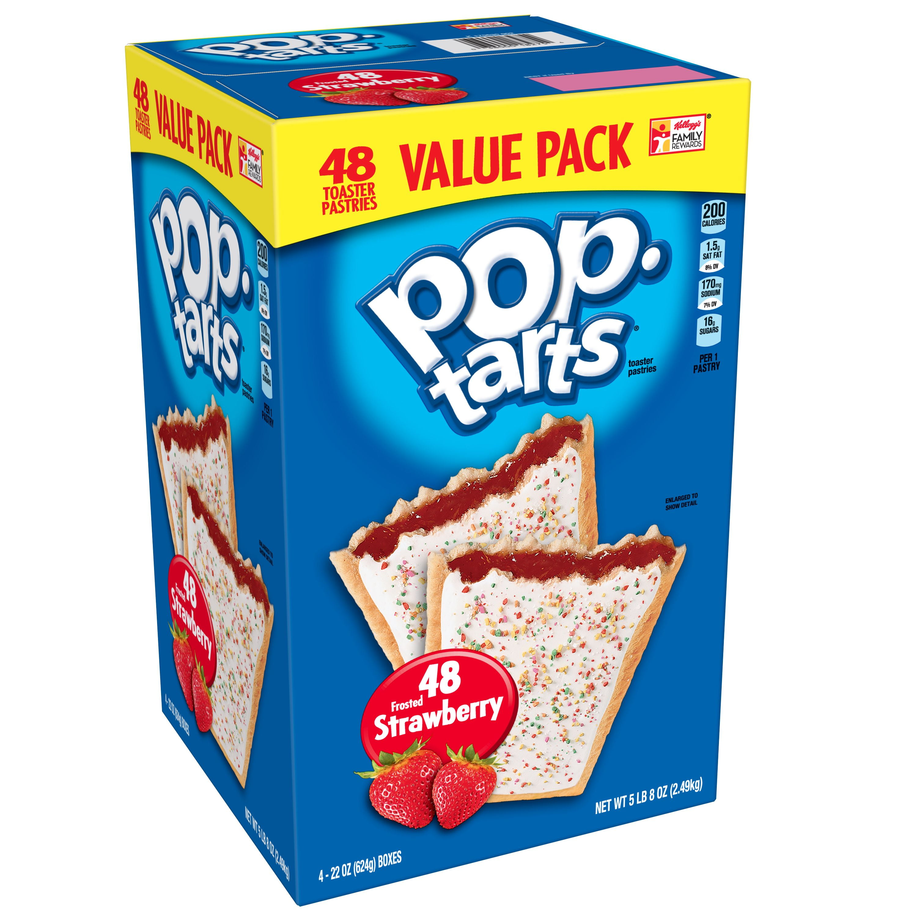 Pop-Tarts Breakfast Toaster Pastries, Frosted Strawberry, 48 Ct, 88 Oz