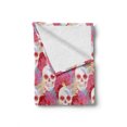 thumbnail image 2 of Coral Soft Flannel Fleece Throw Blanket, Double Exposured Graphic Mexican Skull Bones and Exotic Creepy Dead with Plants, Cozy Plush for Indoor and Outdoor Use, 60" x 80", Multicolor, by Ambesonne, 2 of 6