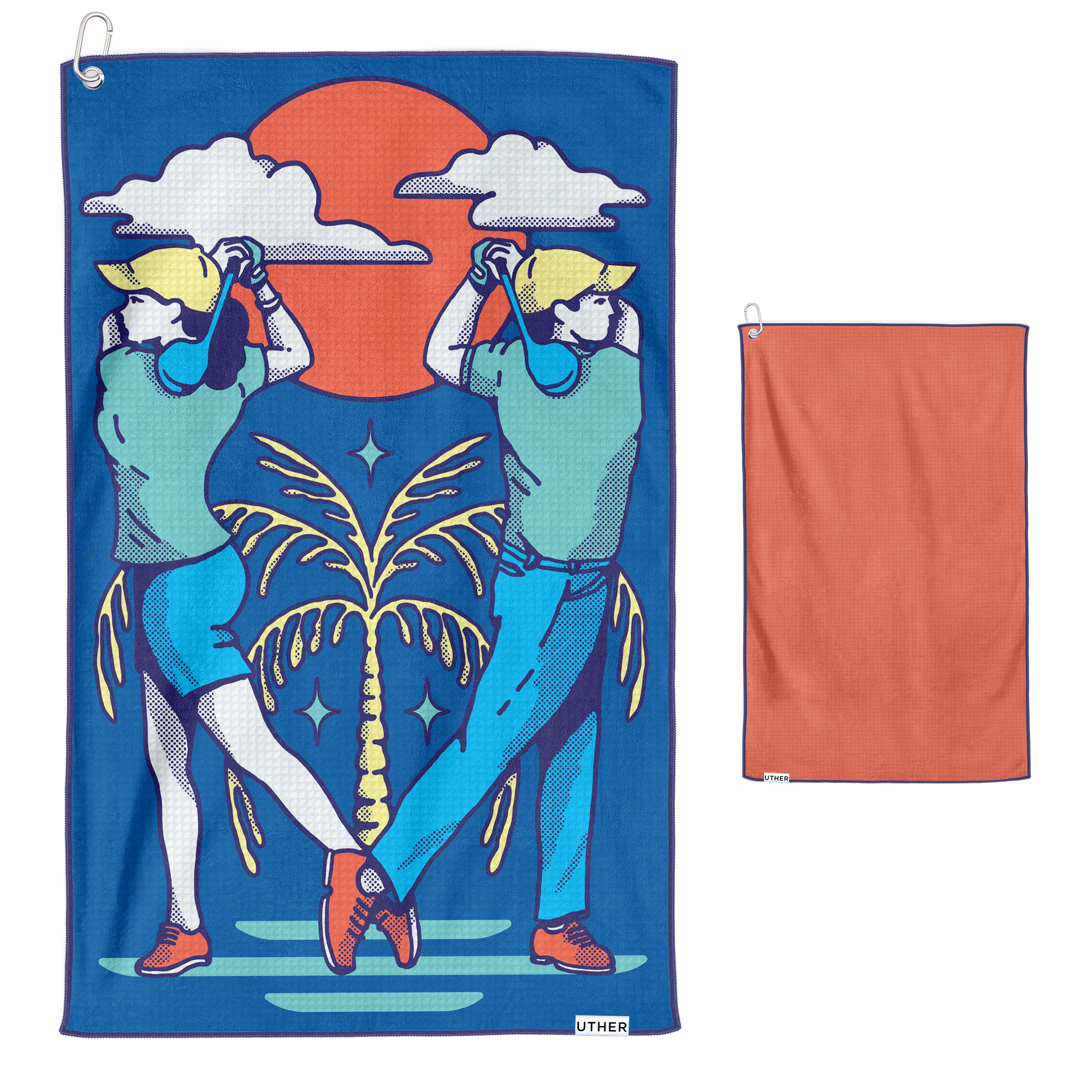 Uther Cart Golf Towel in Multi Fashion Prints, Golf Towels for Golf