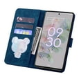 thumbnail image 6 of SaniMore Magnetic Wallet Case for Google Pixel 7 Pro [RFID Blocking] Card Holder, Cartoon Embossing PU Leather Kickstand & Wrist Strap Shockproof Shell for Google Pixel 7 Pro Girls Women, Blue, 6 of 6