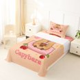 thumbnail image 5 of Manfei Kawaii Capybara Twin Sheets,Lovely Alphabet Print Bedding,Orange,3 Pieces,1 Fitted Sheet and 1 Pillowcase, 5 of 6