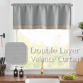 thumbnail image 2 of Gray Linen Textured Valance Curtain Blackout Kitchen Small Drapes for Windows 18 Inch Length Farmhouse Rustic Double Layer Valance for Living Room Laundry Rod Pocket 1 Panel Grey, 2 of 7