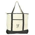 thumbnail image 2 of DALIX Personalized Shopping Tote Bag Monogram Black Star Ballent Zippered Letter- Y, 2 of 8