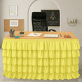 thumbnail image 7 of CSSJKYJ Blue Table Skirt Tutu Ruffled Tablecloth for Classroom Teacher Desk Skirt Supplies for Princess Women Birthday Party Cake Dessert Decorations, 6FT（2pcs）, 7 of 7