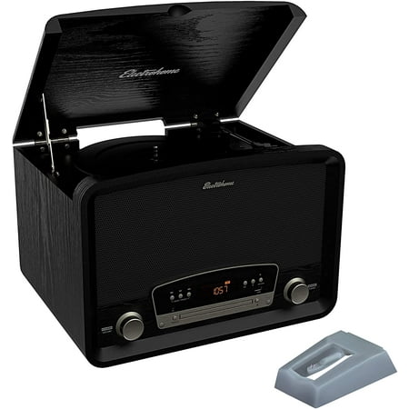 Electrohome Kingston 7-in-1 Vintage Vinyl Record Player Stereo System with 3-Speed Turntable, Bluetooth, AM/FM Radio, CD, Aux In, RCA/Headphone Out with 2 Bonus Replacement Needles (RR75B)