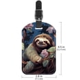 thumbnail image 6 of Square 2Pack PU Leather Sloth Cruise Luggage Tag with Privacy Cover and Name ID Tag for Travel Handbags Backpacks Luggage Tags, 6 of 6