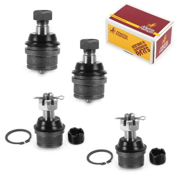 Metrix Premium Chassis Parts - 4 PC Front Upper & Front Lower Ball Joint Kit Fits 89-91 Chevrolet V1500 Suburban, V2500 Suburban, 87-91 GMC V1500 Suburban, V2500 Suburban, K8195T K8194T