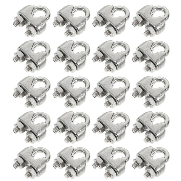 24pcs Wire Rope Clamp Clips Stainless Steel U Bolt Saddle Fastener for