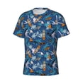 thumbnail image 3 of Yiaed Hawaiian Style Print Mens Short Sleeve Tight Fit T-Shirt, Crewneck Casual Tee-Medium, 3 of 5