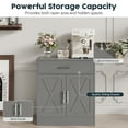 thumbnail image 4 of Walsunny Sideboards Buffets Table 28.3" with Drawer Storage Cabinet Adjustable Shelf Farmhouse Coffee Bar Cabinet for Kitchen Dining Room Entryway Small Places Dark Gray, 4 of 7