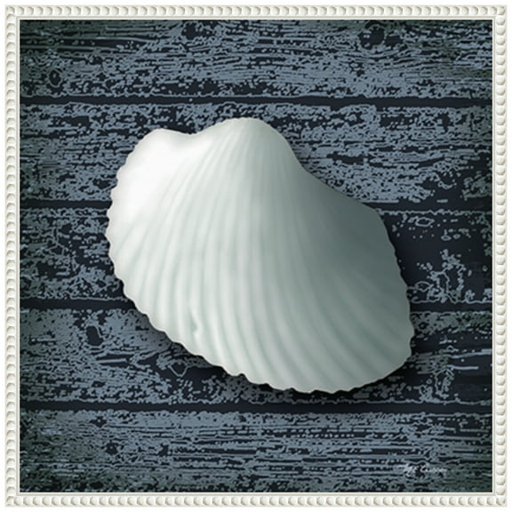 Amanti Art Seashore Shells Navy I Framed Canvas Wall Art Print