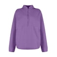 thumbnail image 7 of HAJWOH Womens Fleece Cropped Half Zip Fuzzy Sweatshirts Warm Sherpa Pullover Stand-Up Collar Varsity Jackets with Zipper Pockets, 7 of 7