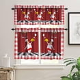 thumbnail image 3 of Chef Valance and Tier 3 Piece Set, Kitchen Chef with Gourmet Small Half Window Tier Curtain 24 Inches Length, Red White Plaid 54" x 18" Rod Pocket Valance Window Curtain, 3 of 5