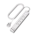 thumbnail image 1 of LIDER Extensor de salida con 4 receptáculos, USB-A y 2 USB-C, enchufe plano ultrafino con extensor d, 1 of 8