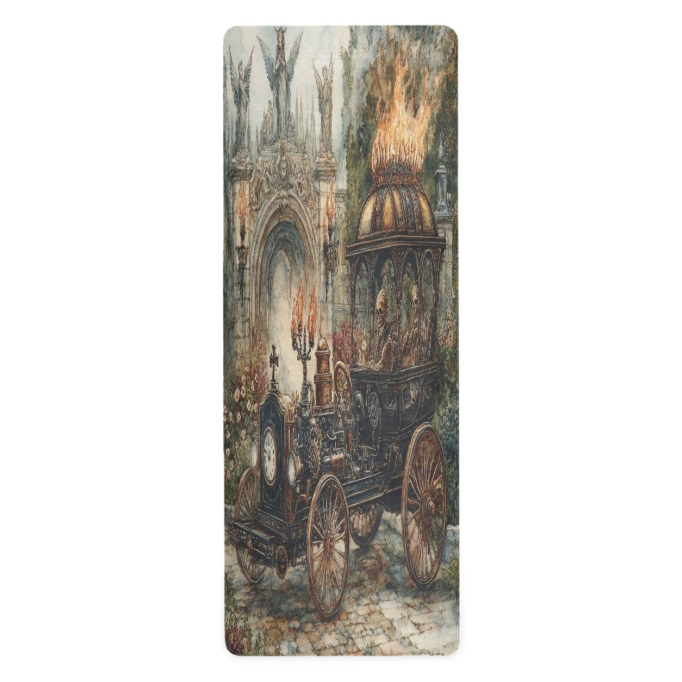 BZSMCE Yoga Mat Women Art Steampunk Train Printing Fitness Mat