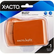 X-Acto 2012685 Buzz batry pencl Sharpener, Assorted Colors, Safety Shut-off When Receptacle is Removed, Steel Razor Cutter, Color May Vary
