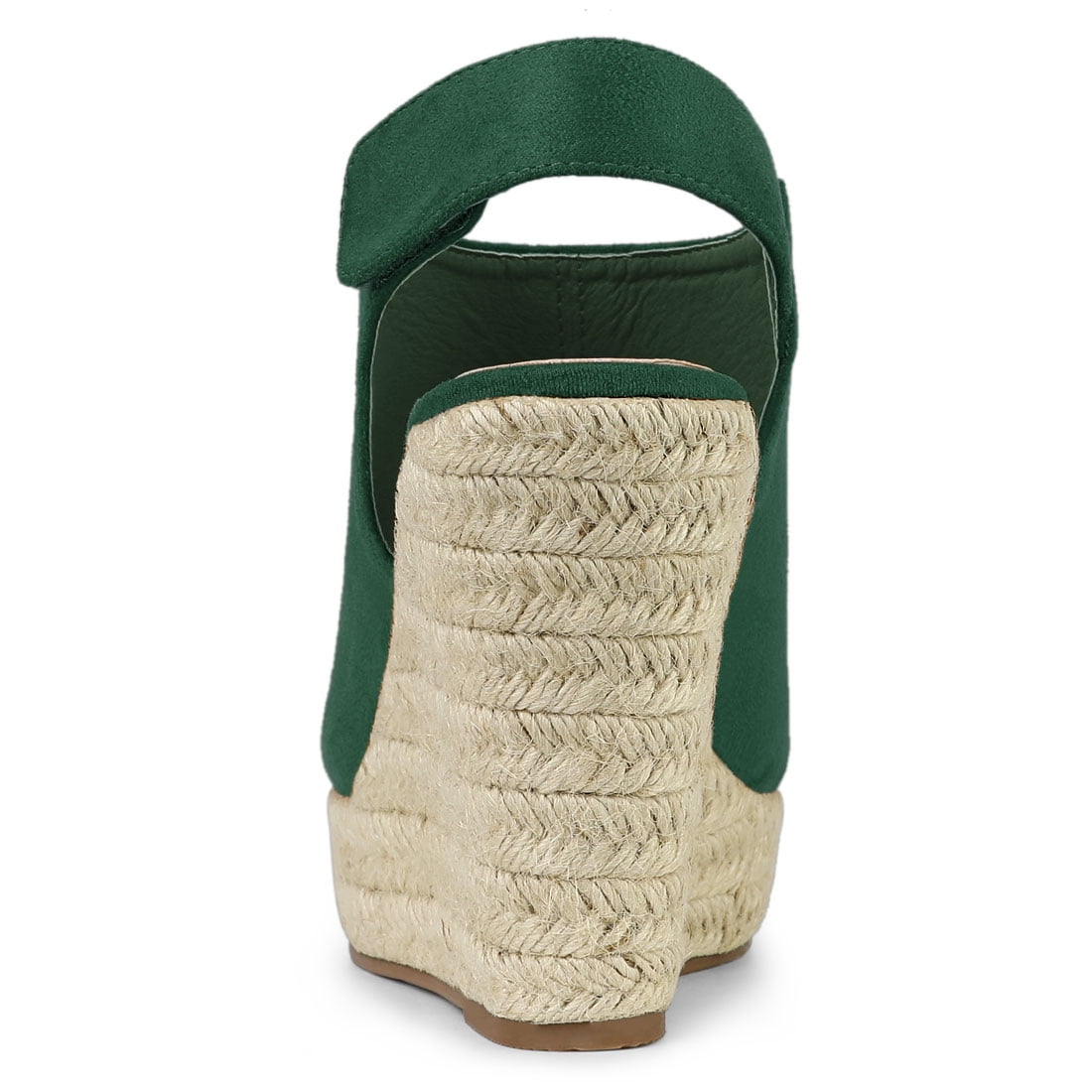 DARING DIVA Slingback Platform Wedges Heel Espadrille Wedge Sandals Emerald Green 8