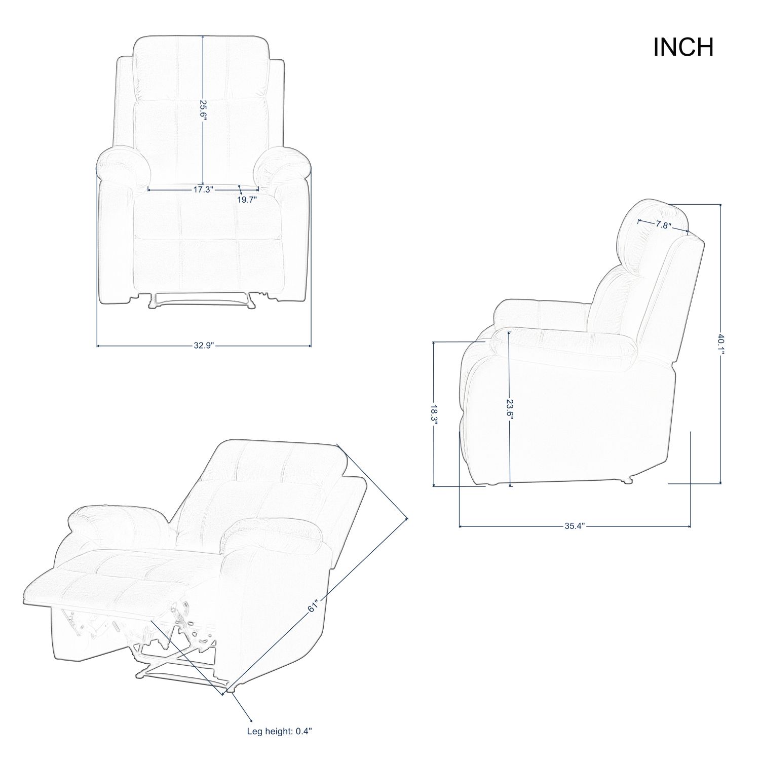 DEALTOPS 3-Piece Velvet Recliner Sofa for Living Room Set Reclining Couch Sofa Chair For Living Room Set with 5 Reclining Seats - Black