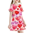 thumbnail image 2 of BRGZLK Toddler Girls Casual Sundress Cute Love Heart Print Dreamy Pajamas Loose Casual Comfortable Mid-Calf Nightgown Multicolor 9-10 Years, 2 of 5