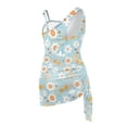 thumbnail image 5 of Tutolipy Daisy Flower Print Quick Dry Girls Swimsuit, Polyester Material Padded Girls One Piece Swimsuit with Cover Up for Summer 17-18 Years Old, 5 of 10