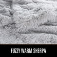 thumbnail image 4 of YJ.GWL Shaggy Soft Longfur Throw Blanket Plush Sherpa Warm Blanket for Kids and Adult Bed Sofa,90"x90",Light Gray, 4 of 7