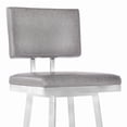 thumbnail image 4 of Armen Living Balboa 26" Faux Leather Swivel Counter Stool in Gray and Silver, 4 of 5