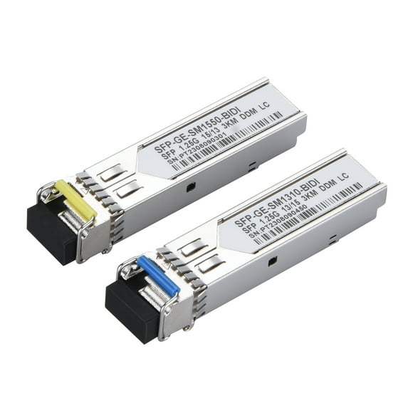 NATEFEMIN 2-Pack SFP Transceivers 3KM, LC, Single-Mode Fiber, 1.25G for Network Applications, Tested