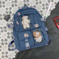 thumbnail image 1 of Bolsa Mochilas informales de lona Kawaii, insignias colgantes, mochila para chicas universitarias (azul) Ehuebsd Para Estrenar, 1 of 9
