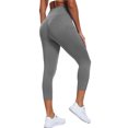 thumbnail image 3 of NELEUS Womens High Waist Capri Yoga Leggings Cropped Pant for Workout with Two Pockets,Gray,US Size 2XL, 3 of 9