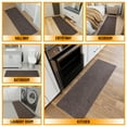 thumbnail image 4 of Ottomanson Non-Slip Hallway Runner Rug 20" x 59" Stain-Resistant Low Pile Carpet for Kitchen, Brown, 4 of 13