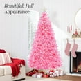 thumbnail image 2 of 6ft Pre-Lit Pink Christmas Tree, Full Artificial Holiday Decoration for Home, Office, Party Decoration w/ 947 Branch Tips, 250 Lights, Metal Hinges, Foldable Base, 2 of 9