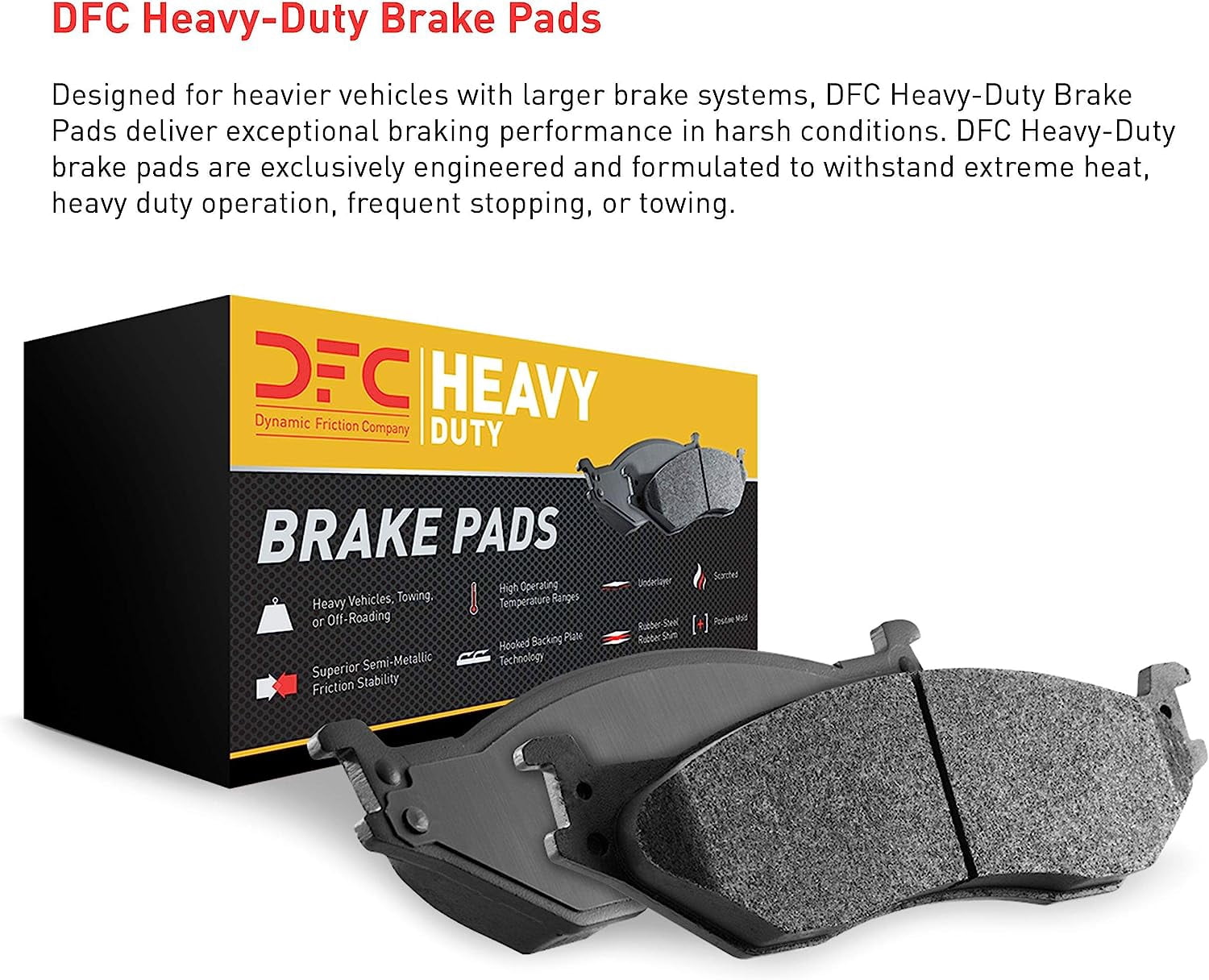 Dynamic 1214-1058-00 DFC Heavy Duty Pads - Semi Metallic Fits select: 2013-2014 CHRYSLER 200, 2016-2018 CHRYSLER 300