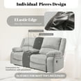 thumbnail image 5 of HDCAXKJ 2-Piece Recliner Console Cover for Sectional Reclining Couch Corner Recliner Sofa Washable Furniture Protector,Light Gray, 5 of 10