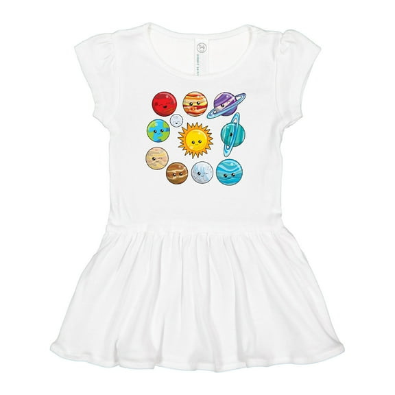 Inktastic Happy Sun Moon and Planets Girls Baby Dress