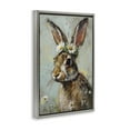 Stupell Industries Bunny & Daisy Crown Animals & Insects Painting Gray