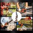 thumbnail image 4 of NEXPOW 8" Mini Chainsaw,24V Cordless Handheld Electric Power Chain saw with 2 Batteries & Chains for Wood Cutting & Tree Trimming (Orange), 4 of 8