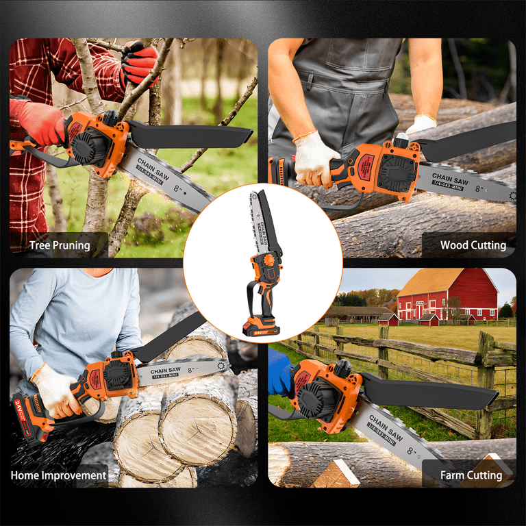Nexpow Mini Chainsaw 8 inch cordless electric with 24V batteries