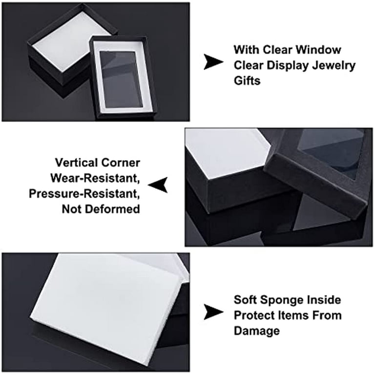 24 Jewelry Gift Boxes Black Foam Velvet Insert for Pendant Earring Ring  display