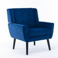 Gzxs Modern Single Sofa Chair Accent Armchair Ergonomics Upholstered Bedroom Chair, Navy Blue ...