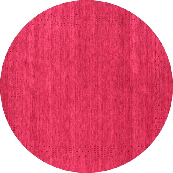 Ahgly Company Indoor Round Abstract Pink Contemporary Area Rugs, 4' Round