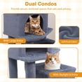 thumbnail image 4 of Choco Moon 57" Cat Tree w/Dual Condos, Hammock & 2 Balls, Cat Climbing Tower, Corner Cat Tree, Cat Condos for Indoor Cats-Gray, 4 of 9