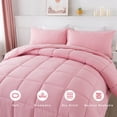 thumbnail image 3 of Juego de edredón DOWNCOOL para todas las estaciones, rosa, doble con funda de almohada, 3 of 7