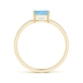 thumbnail image 2 of ANGARA Natural East-West Emerald-Cut Aquamarine Solitaire Ring in 14K Yellow Gold for Women (Size-6x4mm) | March Birthstone, Birthday, Anniversary, Jewelry Gift for Women | Natural Aquamarine Ring, 2 of 8