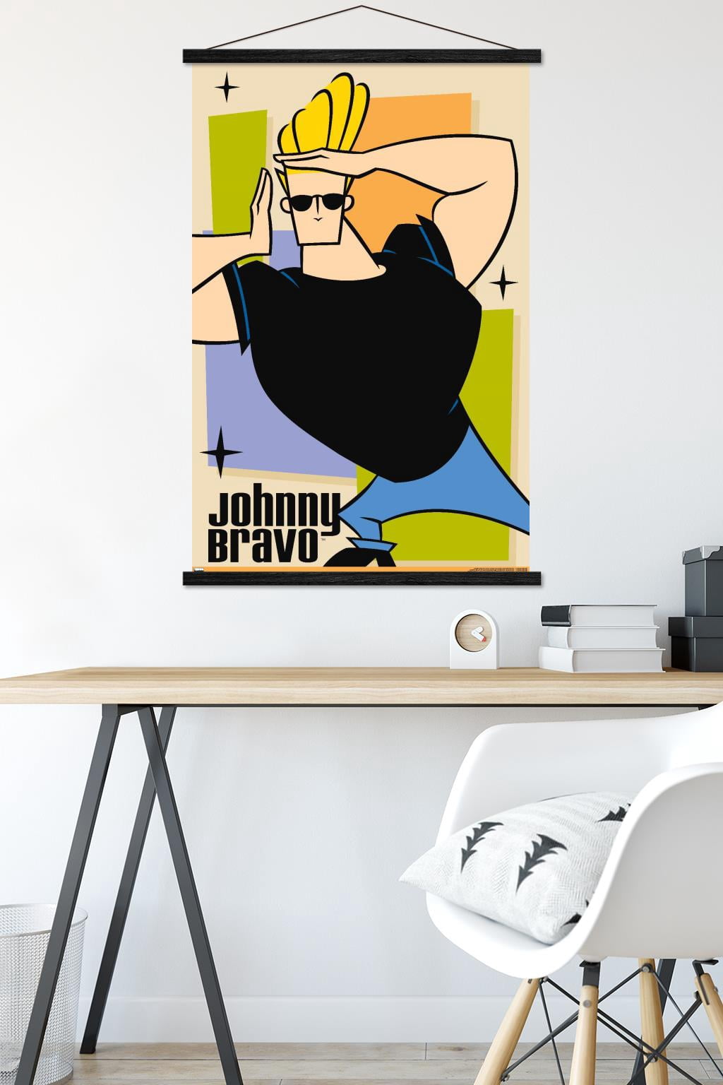 Johnny Bravo - Pose Wall Poster with Wooden Magnetic Frame, 22.375" x 34"