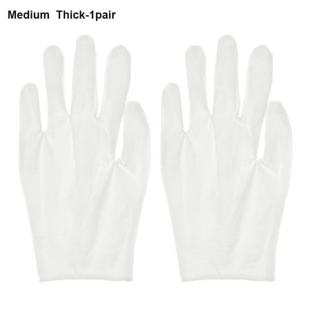 

1pair New Jewelry Appreciation Kitchen Thick Household White Cotton Gloves Cleaning Materials Labor Protection Gloves MEDIUM THICK