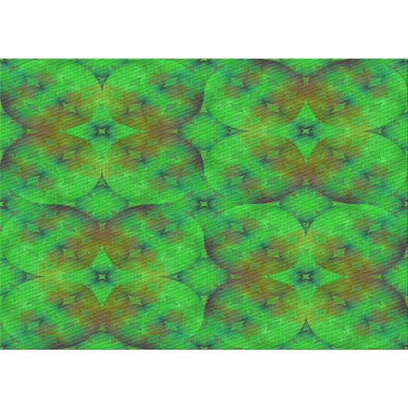 Ahgly Company Indoor Rectangle Patterned Dark Lime Green Area Rugs, 6' x 9'