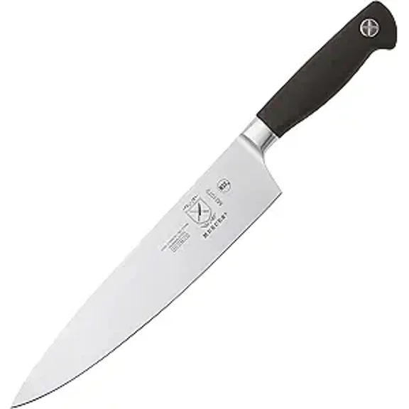 Mercer Culinary Genesis 9-Inch Short Bolster Steel Chef's Knife, Black